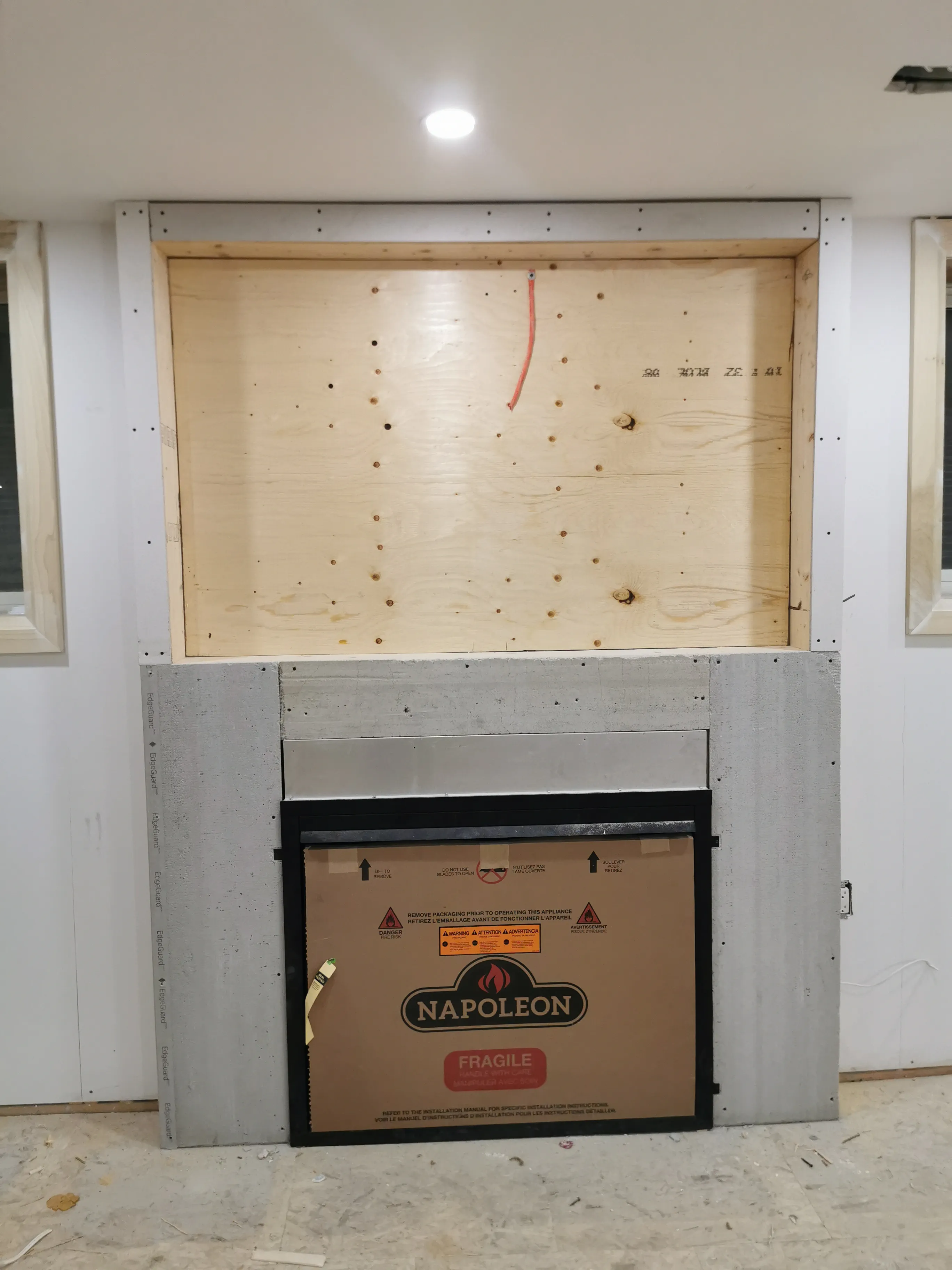 Acton Custom Estate Home, Acton, ON — in progress: Basement Fireplace 2