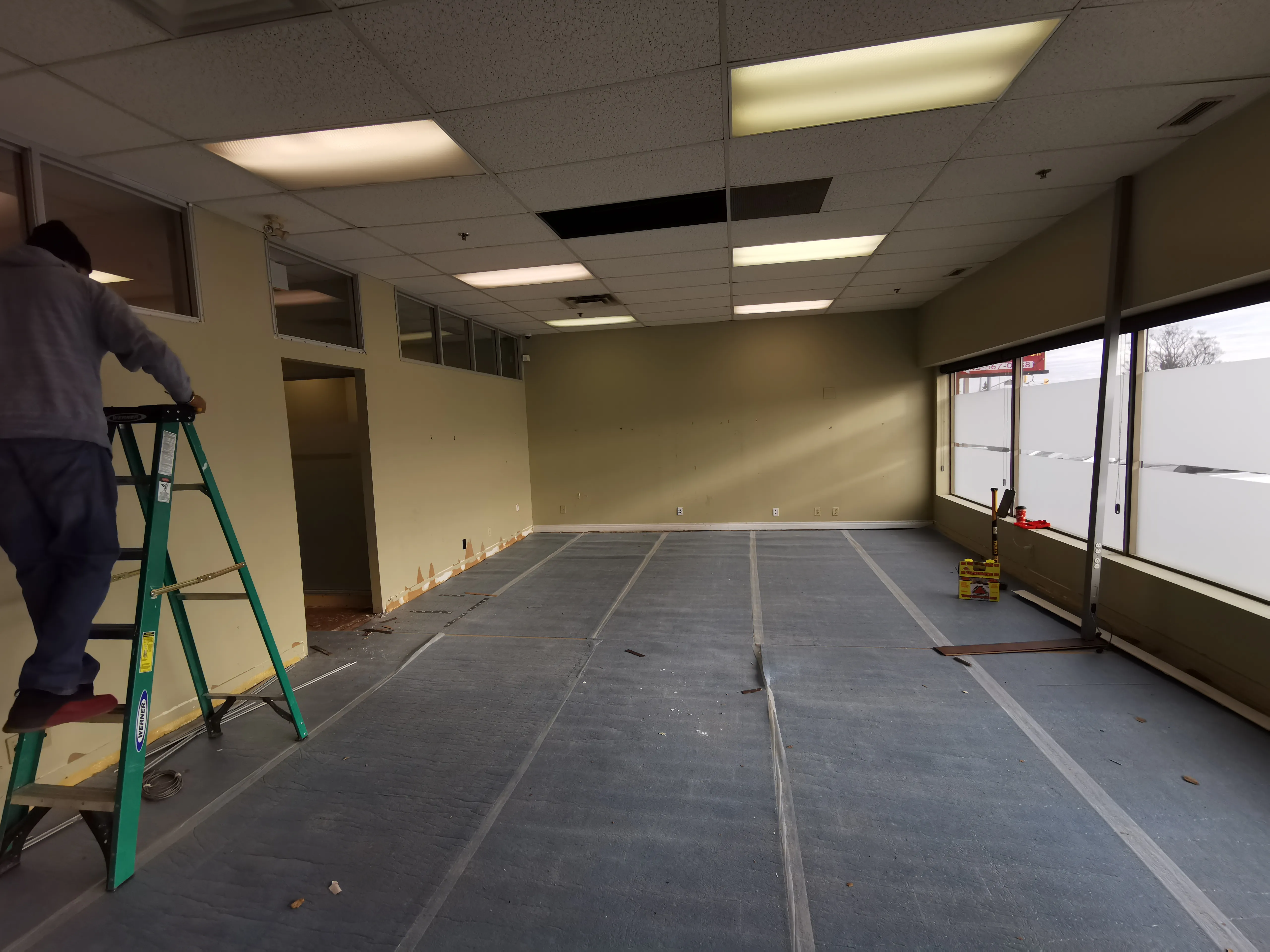 Commercial Retail Showroom, Mississauga, ON — before: Front Door