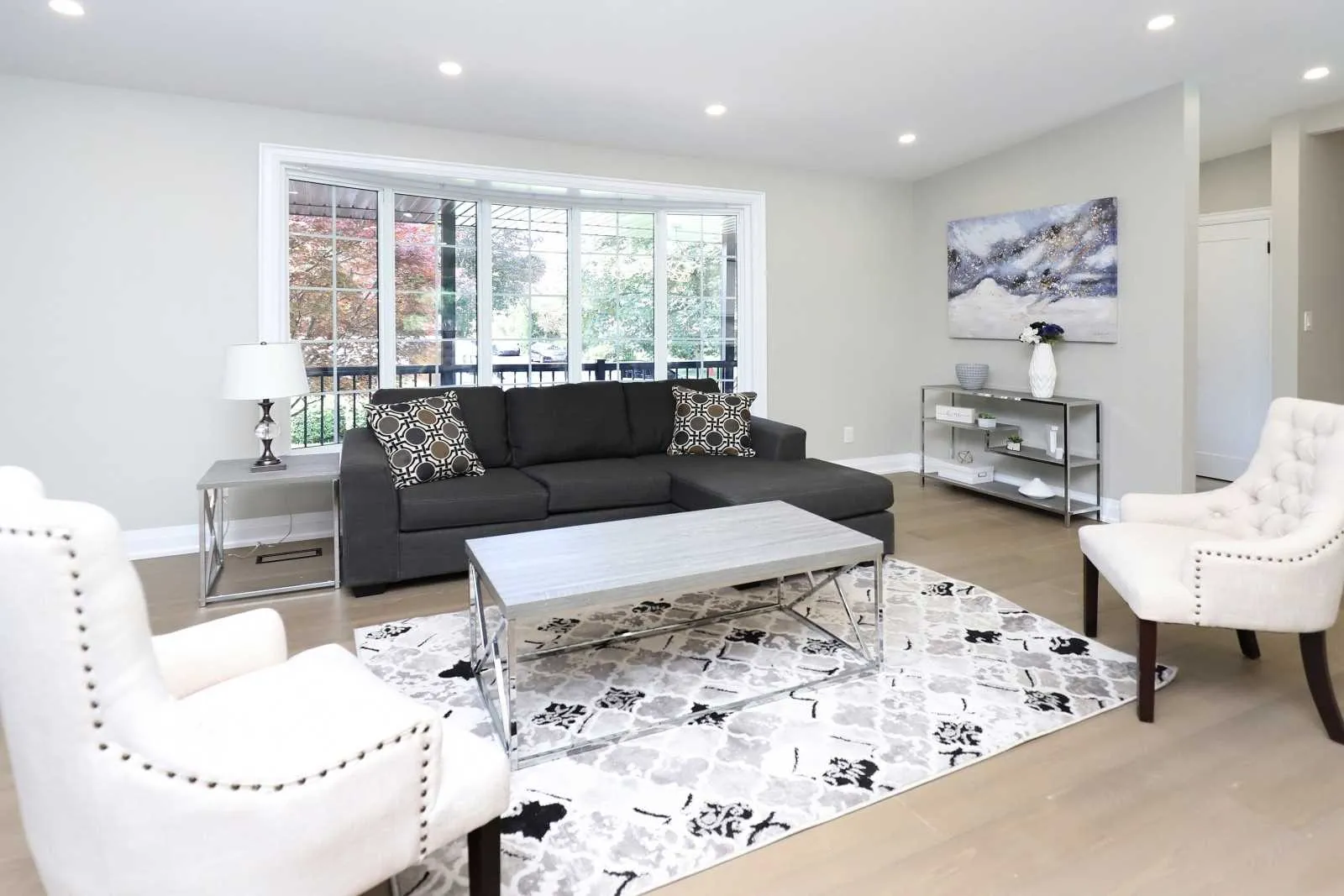 Bramalea Woods Whole-Home Renovation, Brampton, ON — after: Living 2