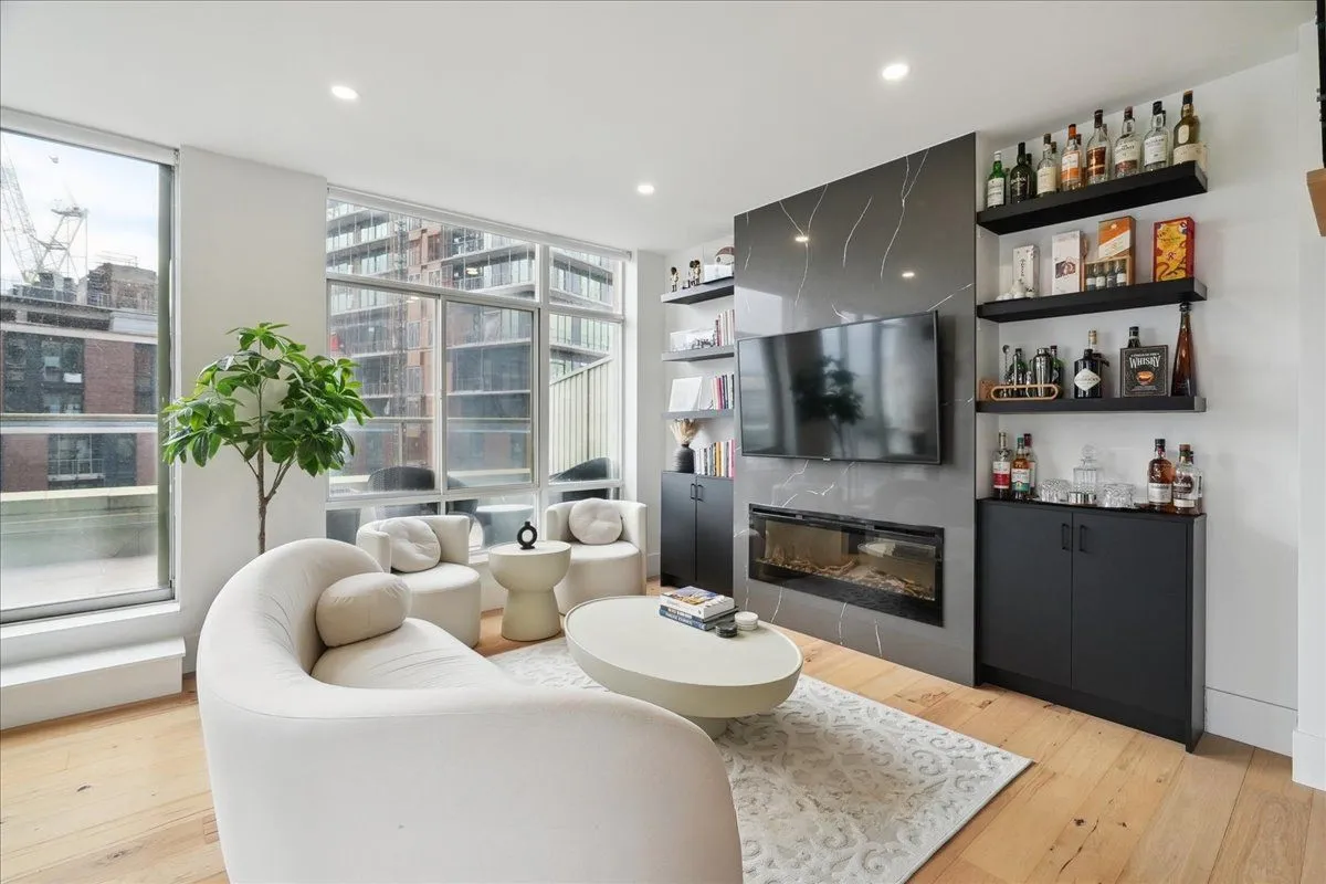 Distillery District Condo Renovation, Toronto, ON — after: Living Room North