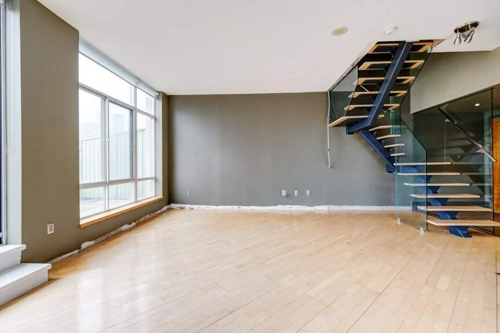 Distillery District Condo Renovation, Toronto, ON — before: Living Room