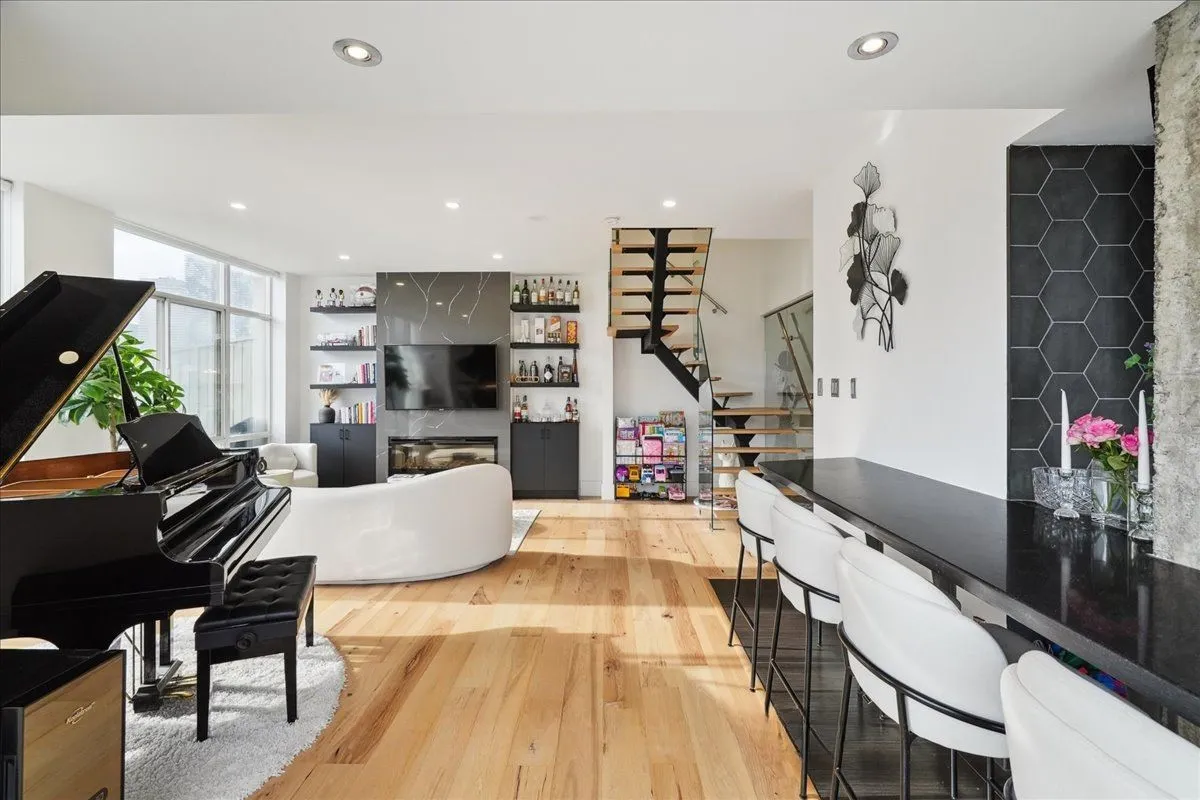Distillery District Condo Renovation, Toronto, ON — after: Living Room