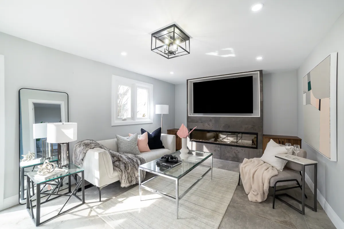 West 5th Whole-Home Renovation, Hamilton Mountain — after: Living