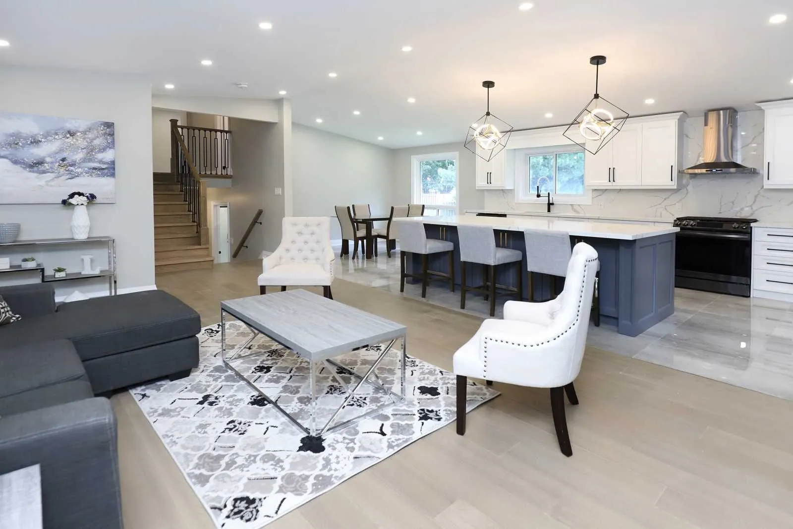 Bramalea Woods Whole-Home Renovation, Brampton, ON — after: Living
