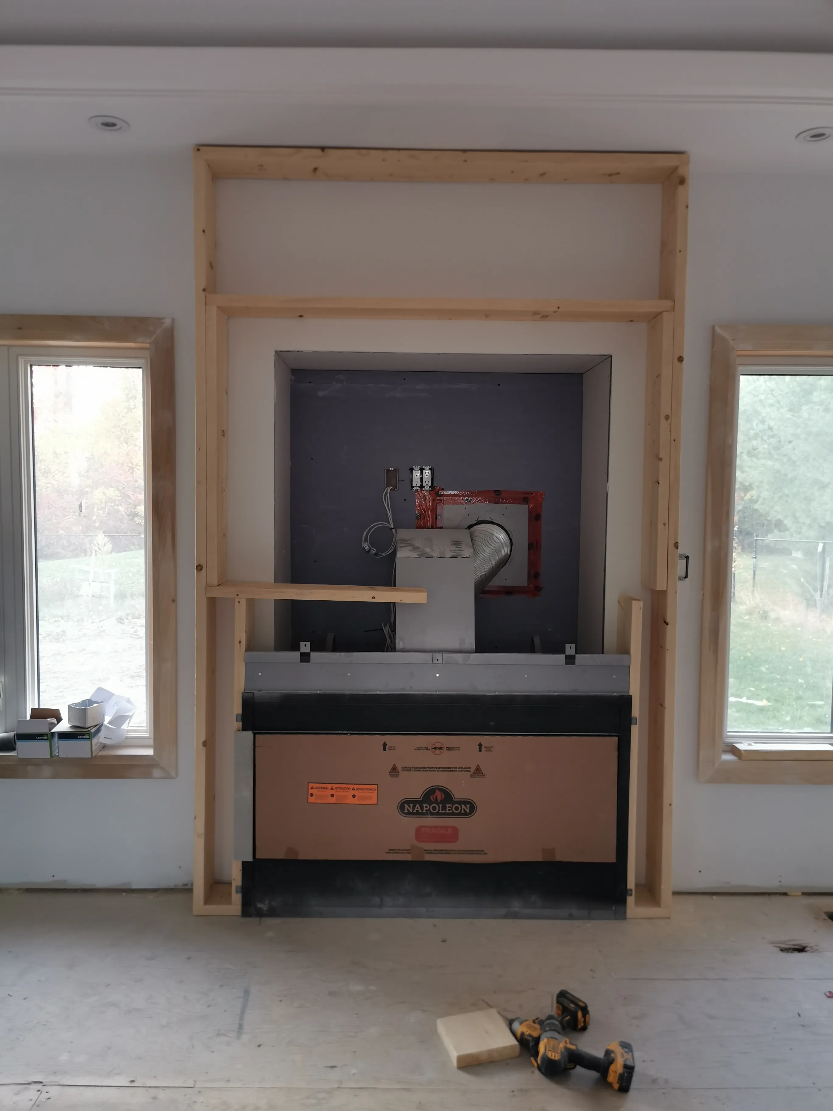 Acton Custom Estate Home, Acton, ON — in progress: Main Fireplace 1